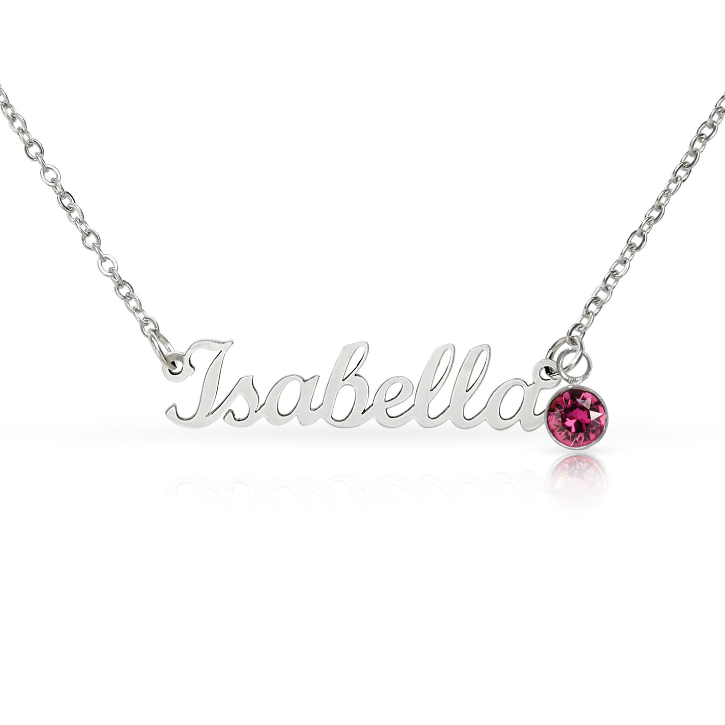 Birthstone Name Necklace