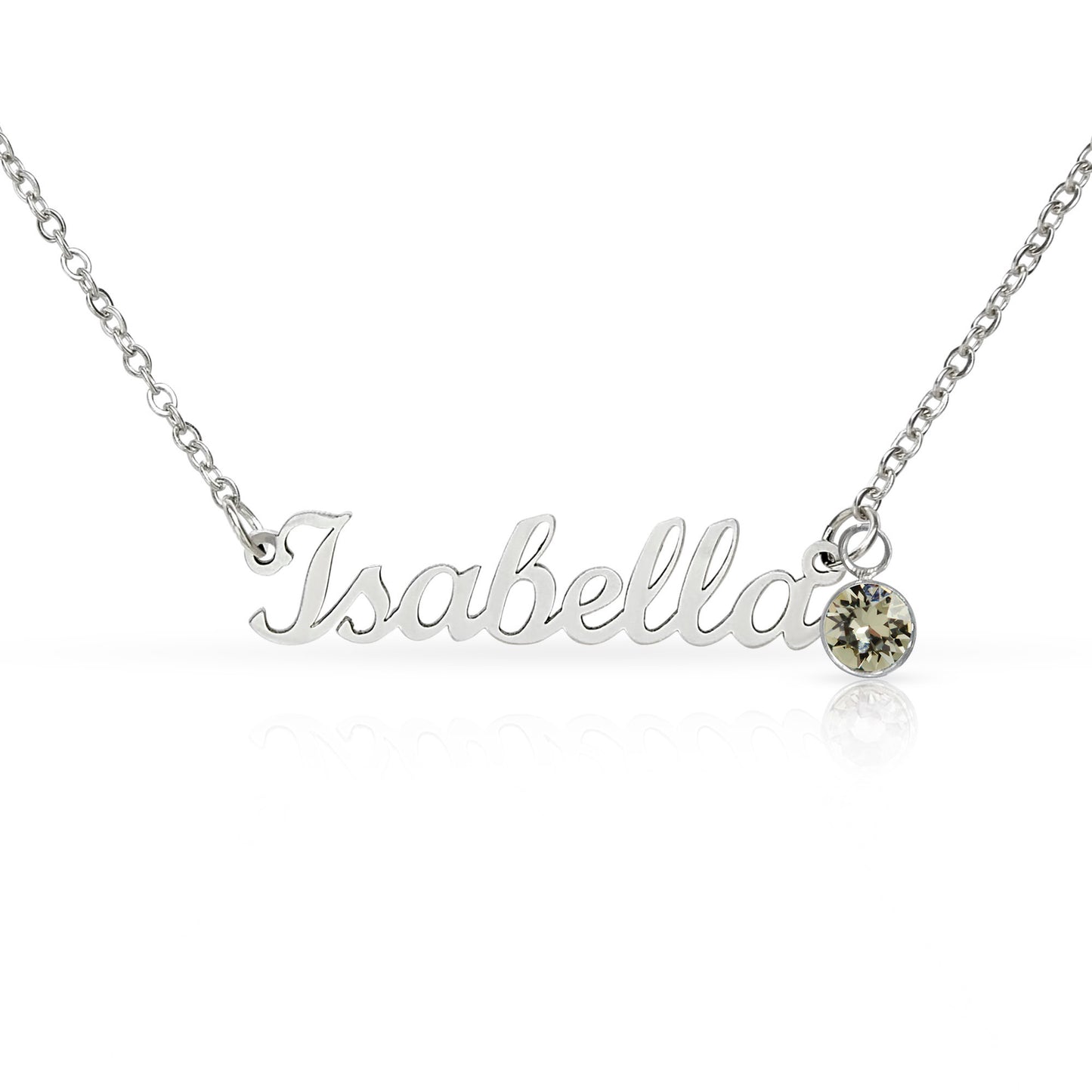 Birthstone Name Necklace
