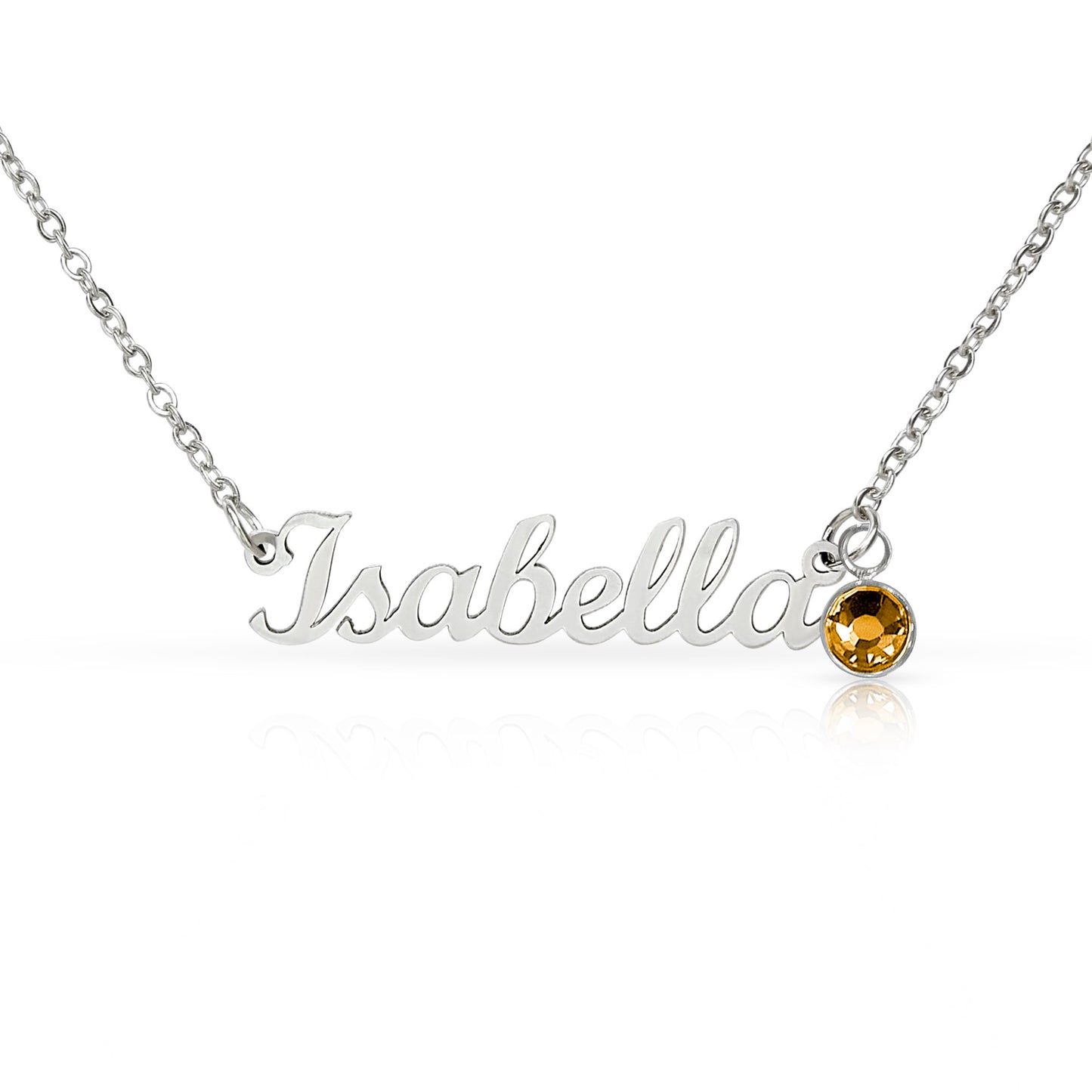 Birthstone Name Necklace