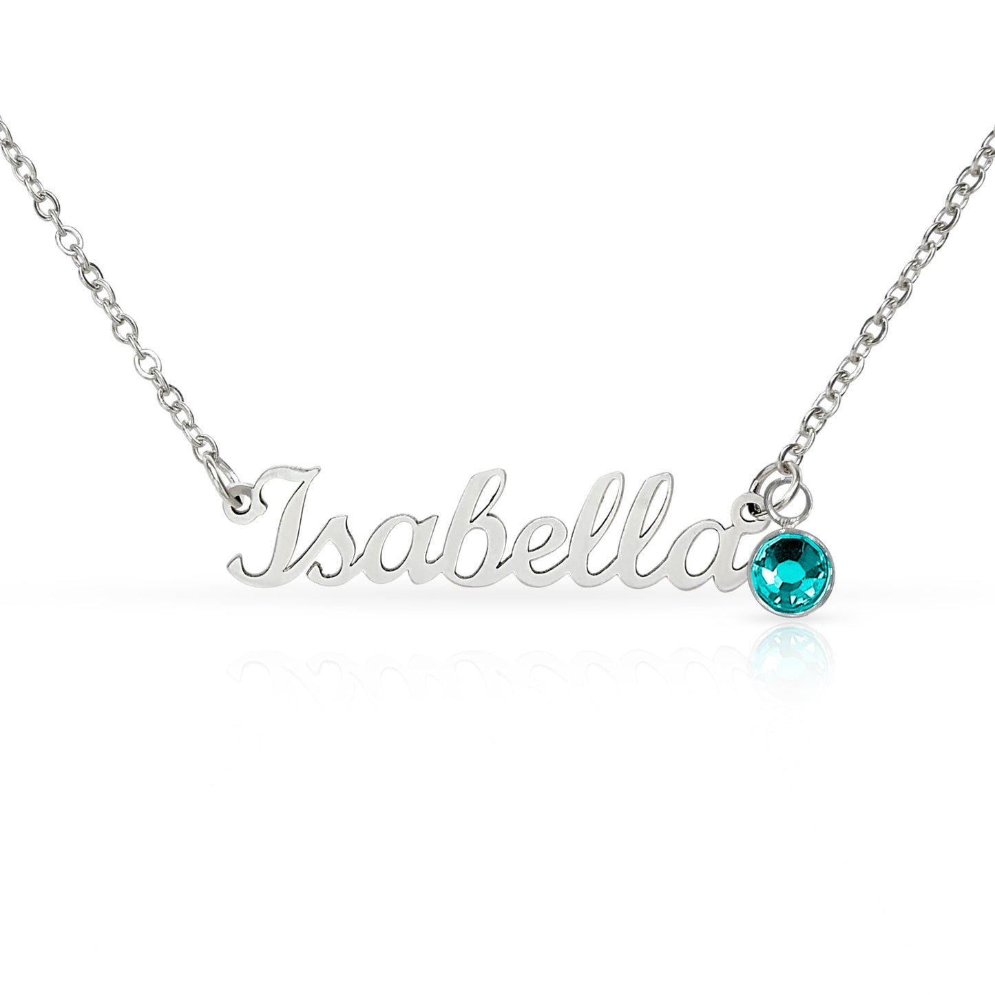 Birthstone Name Necklace
