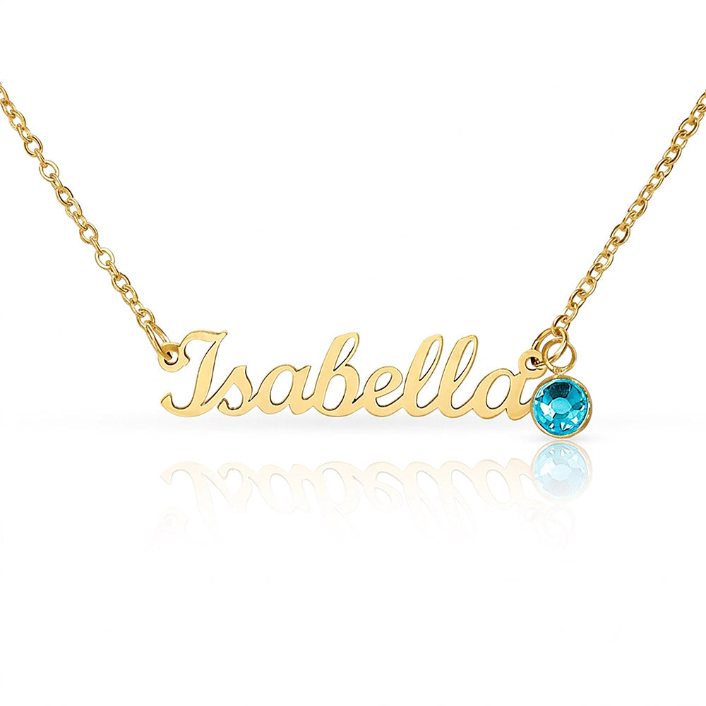 Birthstone Name Necklace