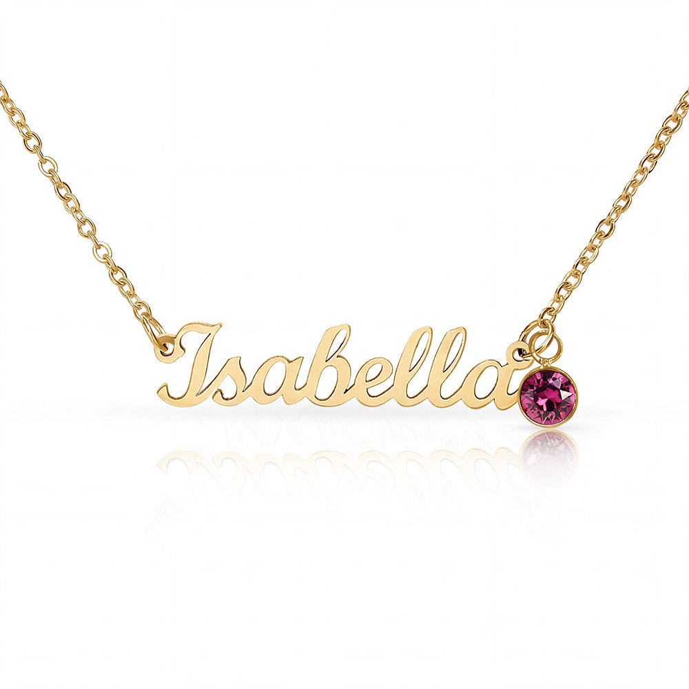Birthstone Name Necklace