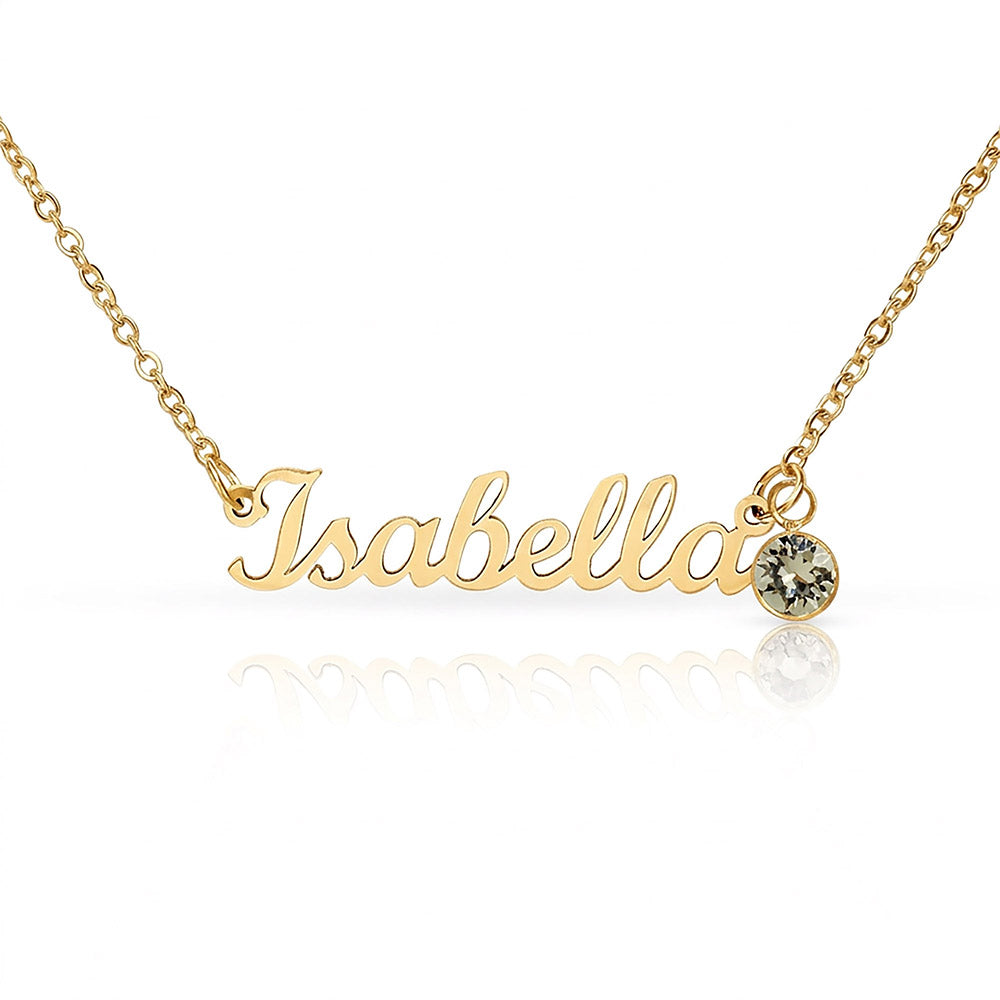 Birthstone Name Necklace