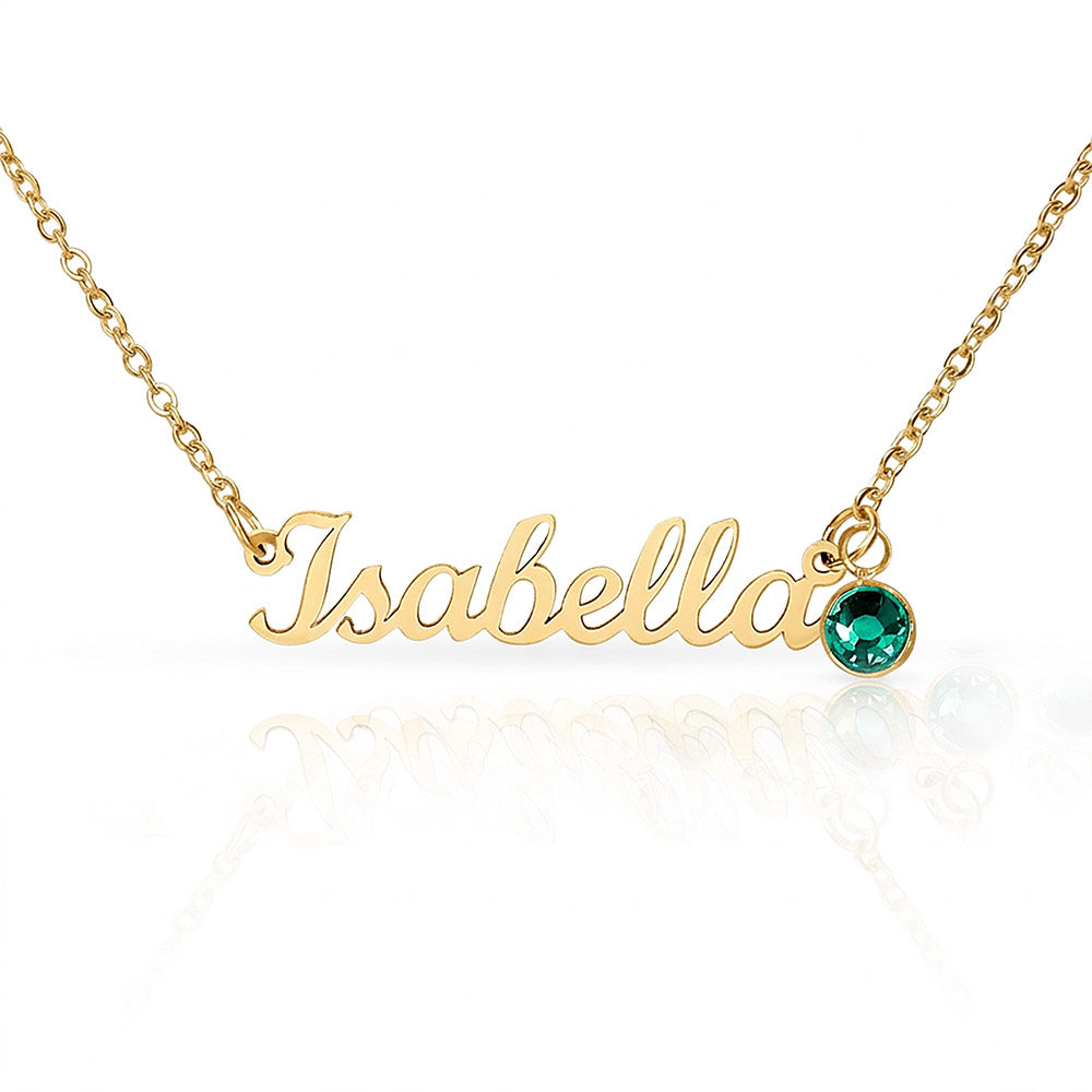 Birthstone Name Necklace