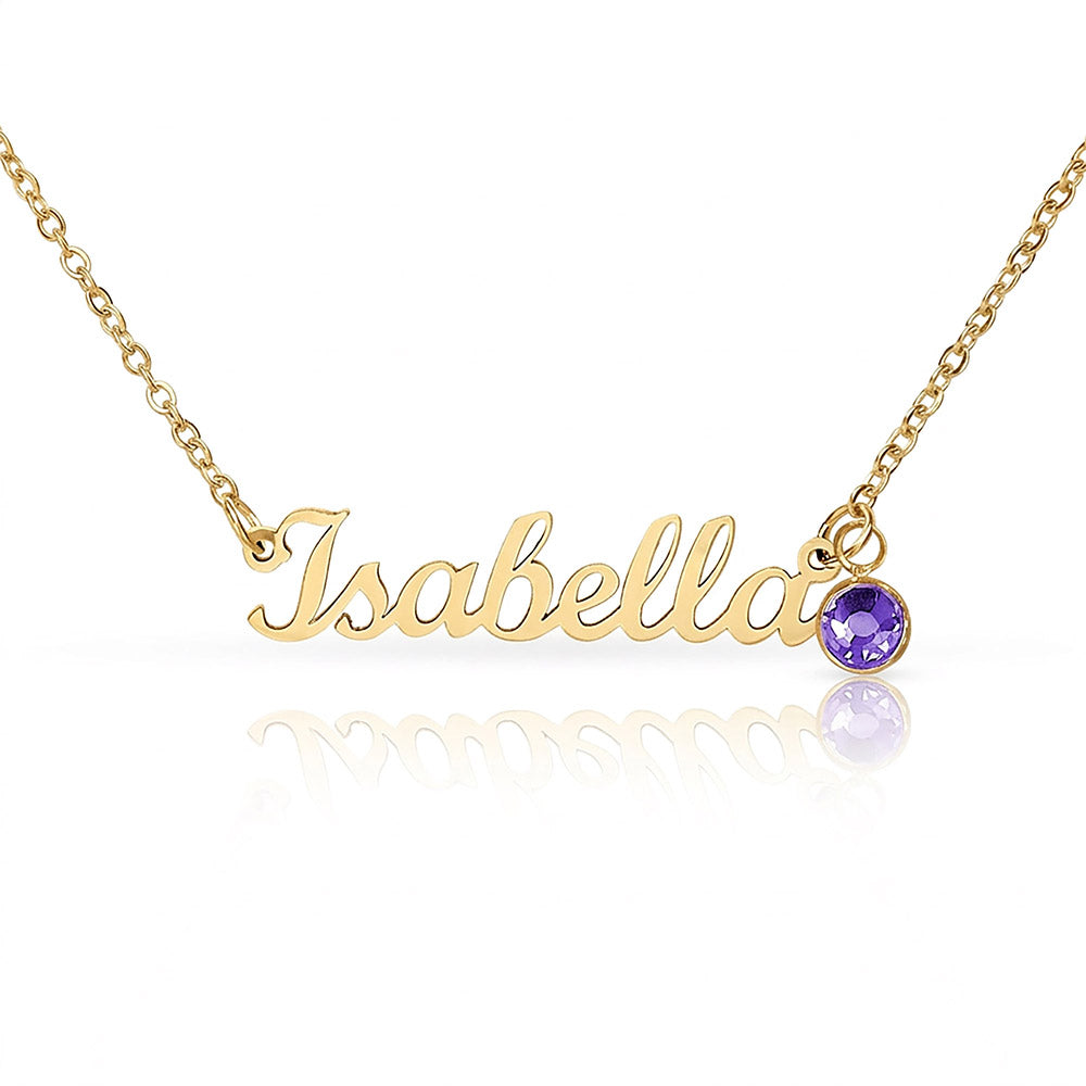 Birthstone Name Necklace