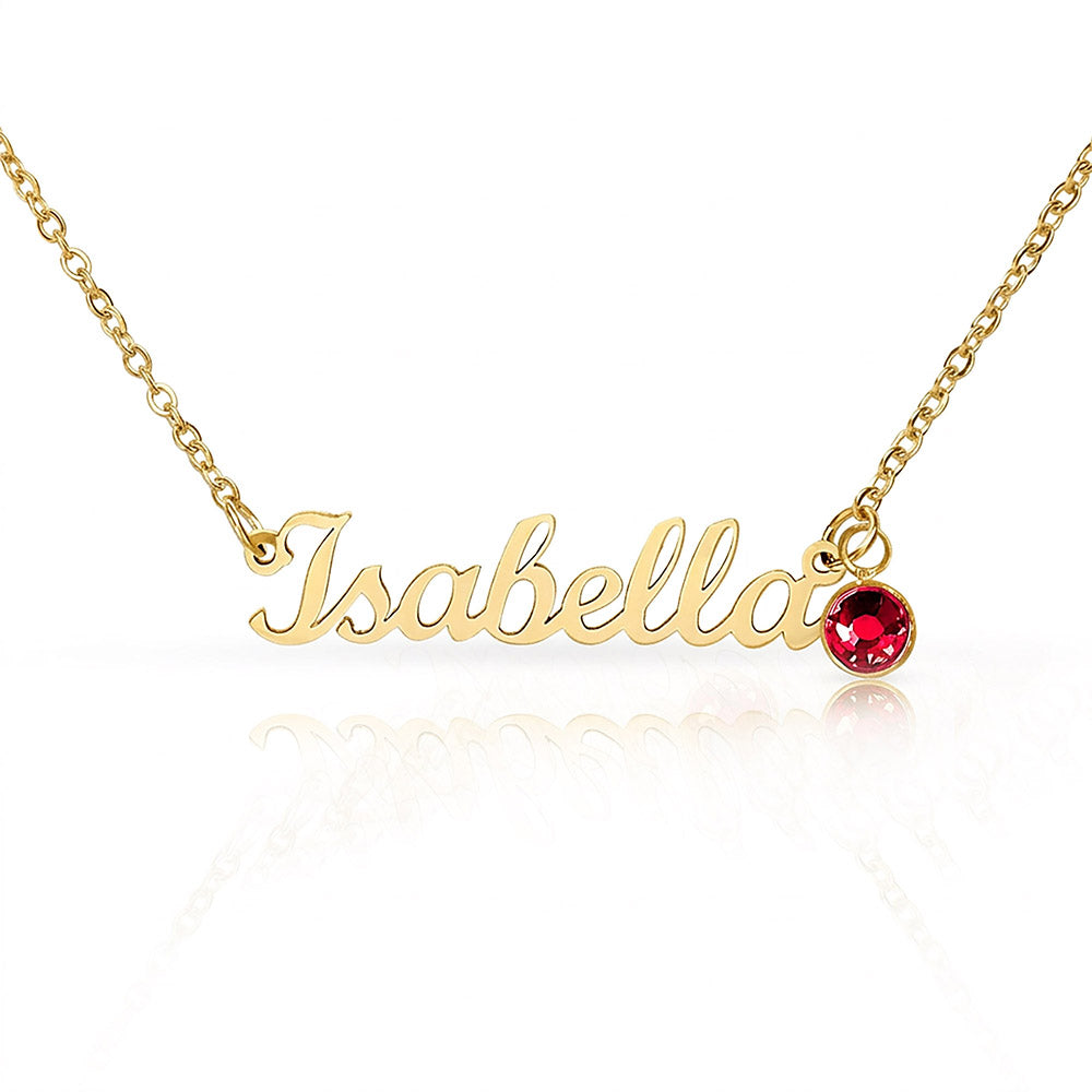 Birthstone Name Necklace
