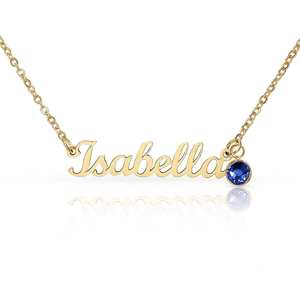Birthstone Name Necklace