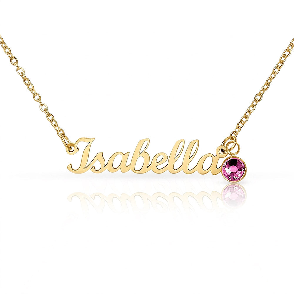 Birthstone Name Necklace