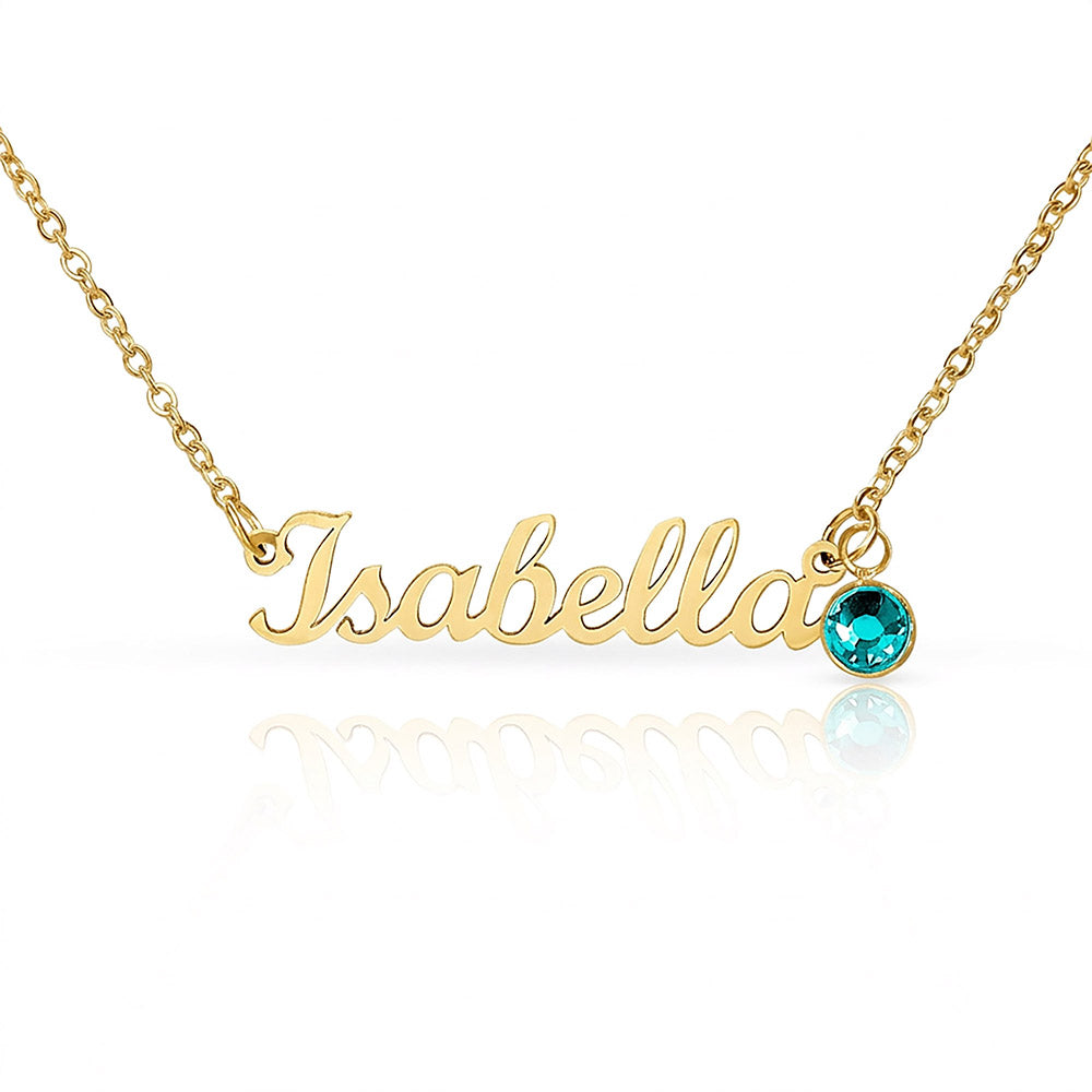 Birthstone Name Necklace