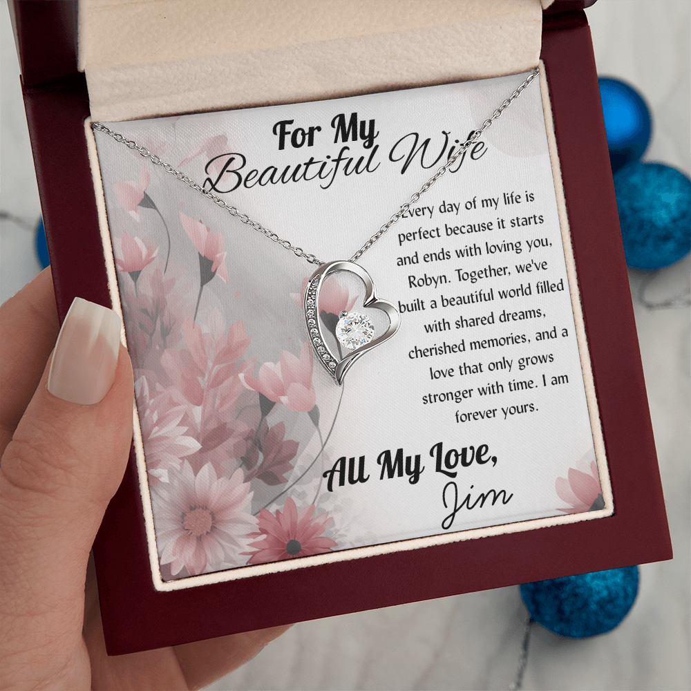 For My Beautiful WIfe - Heart Necklace