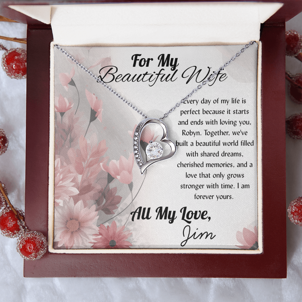 For My Beautiful WIfe - Heart Necklace