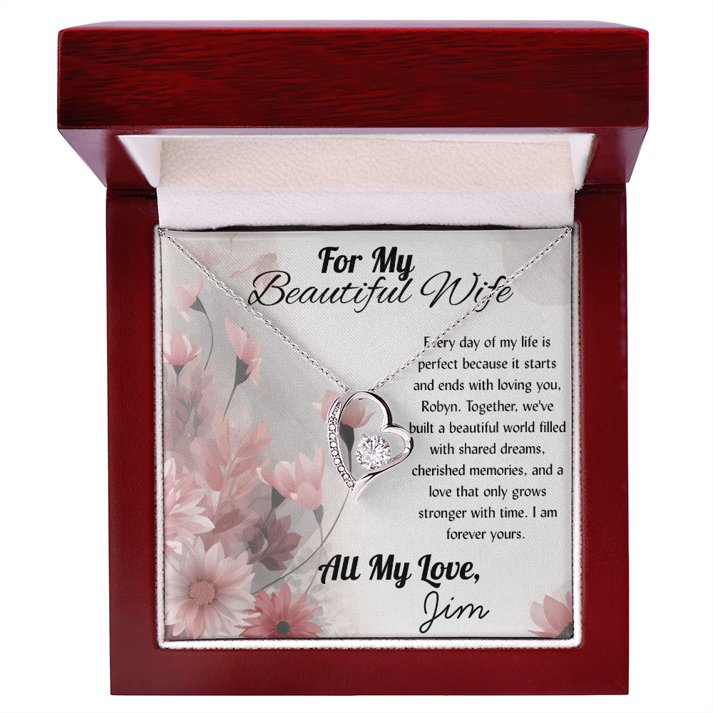 For My Beautiful WIfe - Heart Necklace