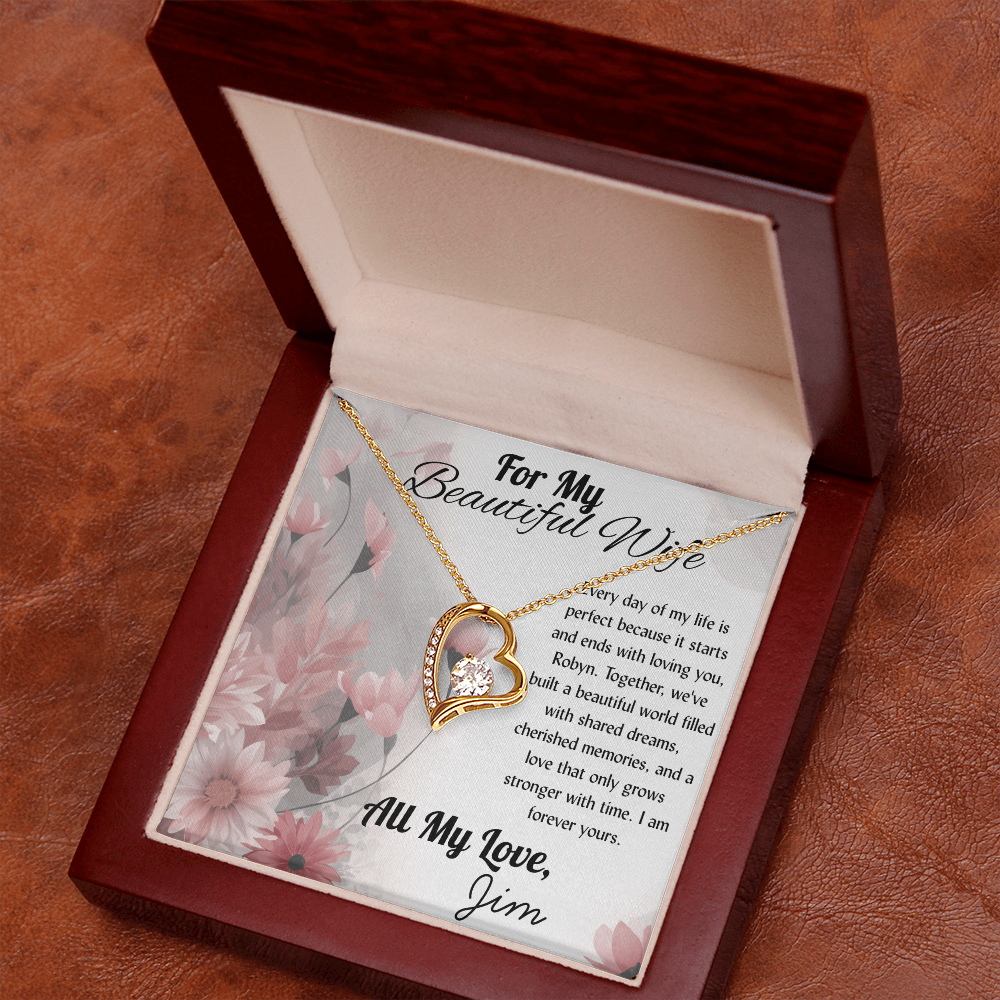 For My Beautiful WIfe - Heart Necklace