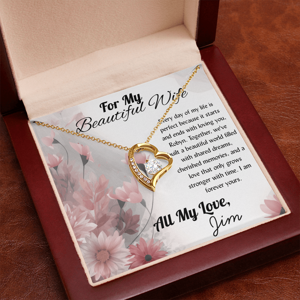 For My Beautiful WIfe - Heart Necklace