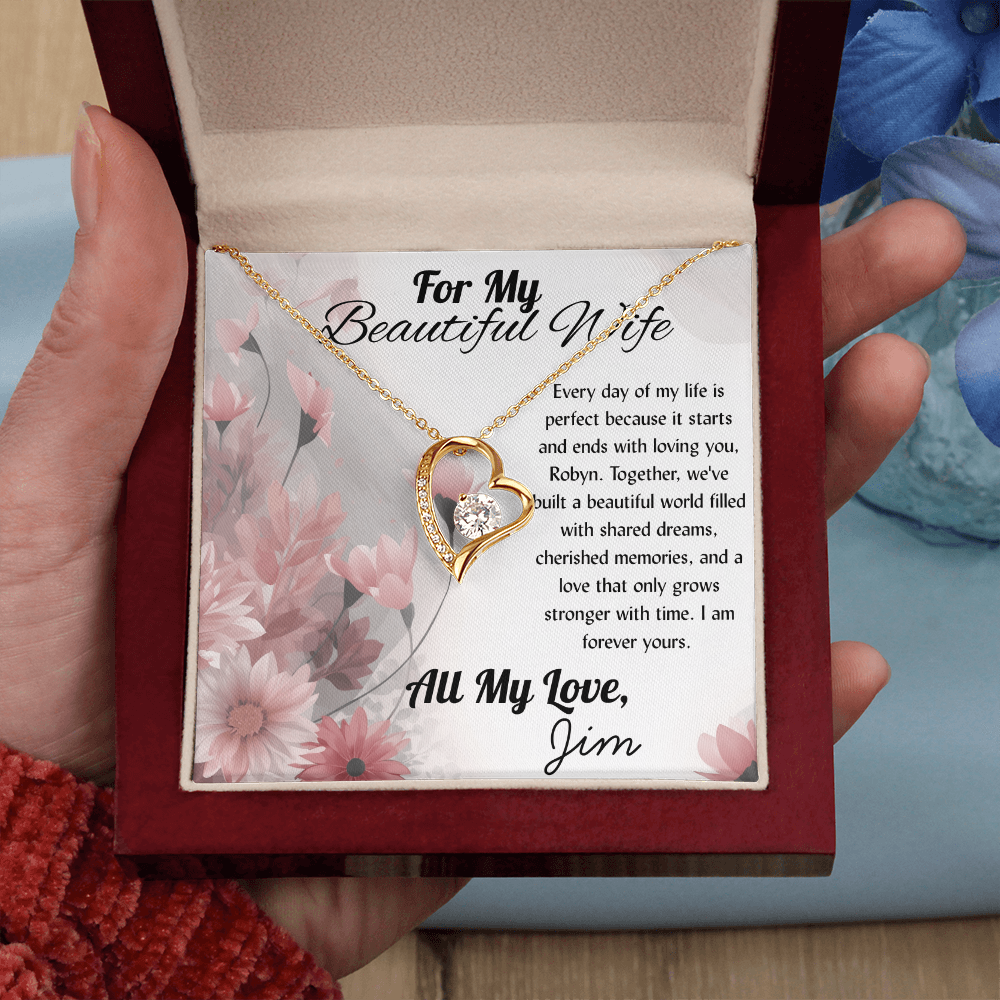 For My Beautiful WIfe - Heart Necklace