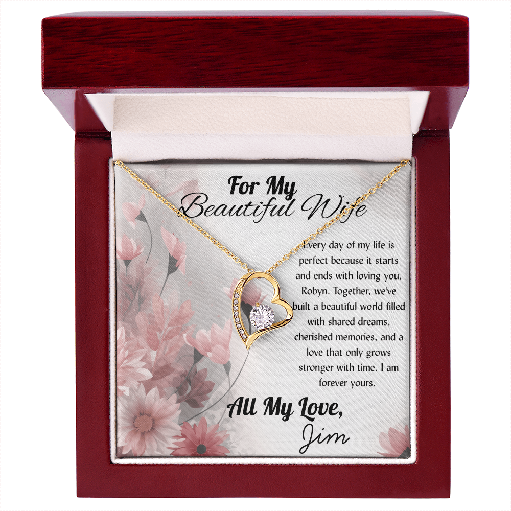 For My Beautiful WIfe - Heart Necklace