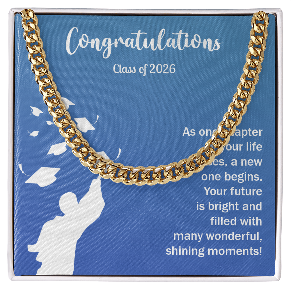Graduation for Him Cuban Chain Necklace