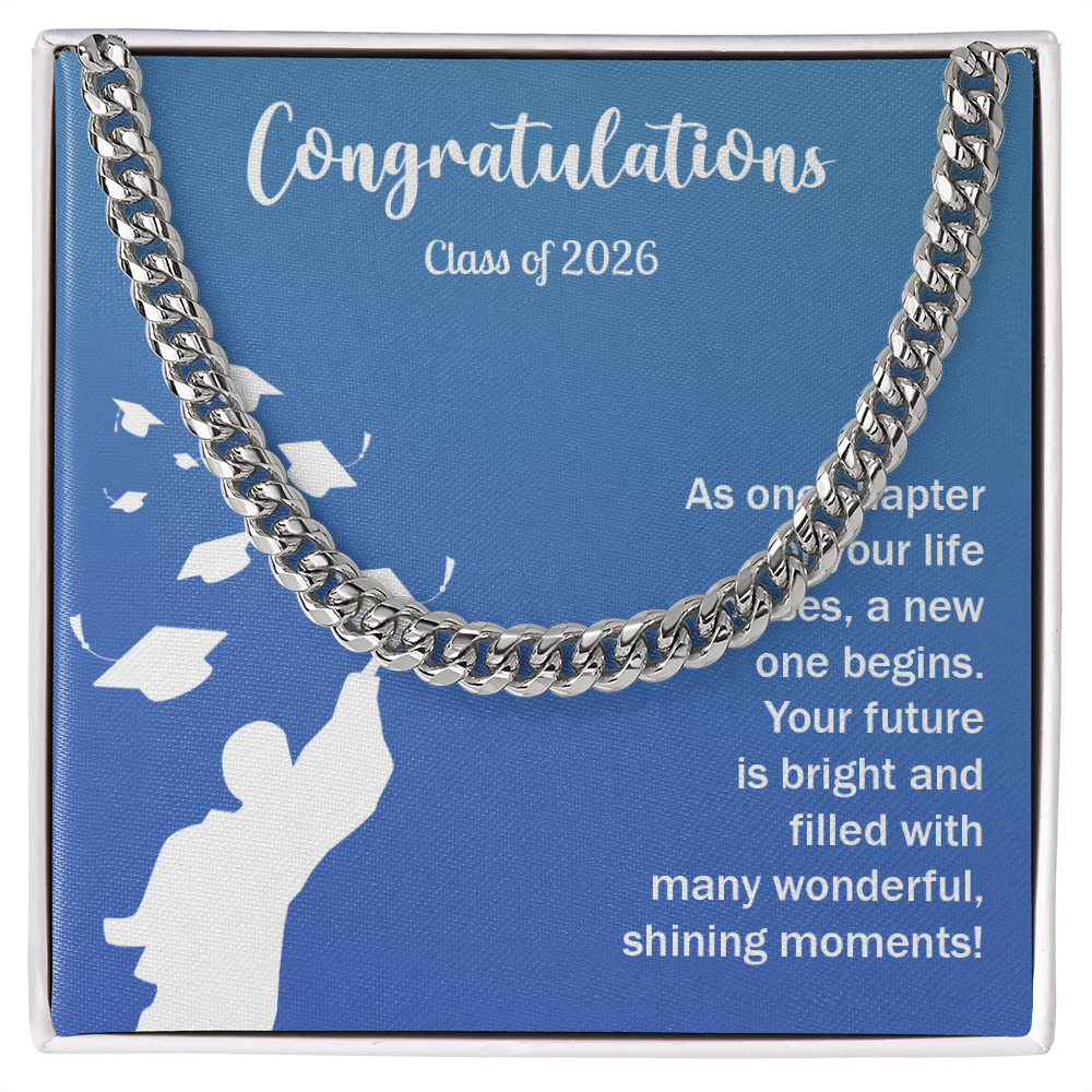 Graduation for Him Cuban Chain Necklace