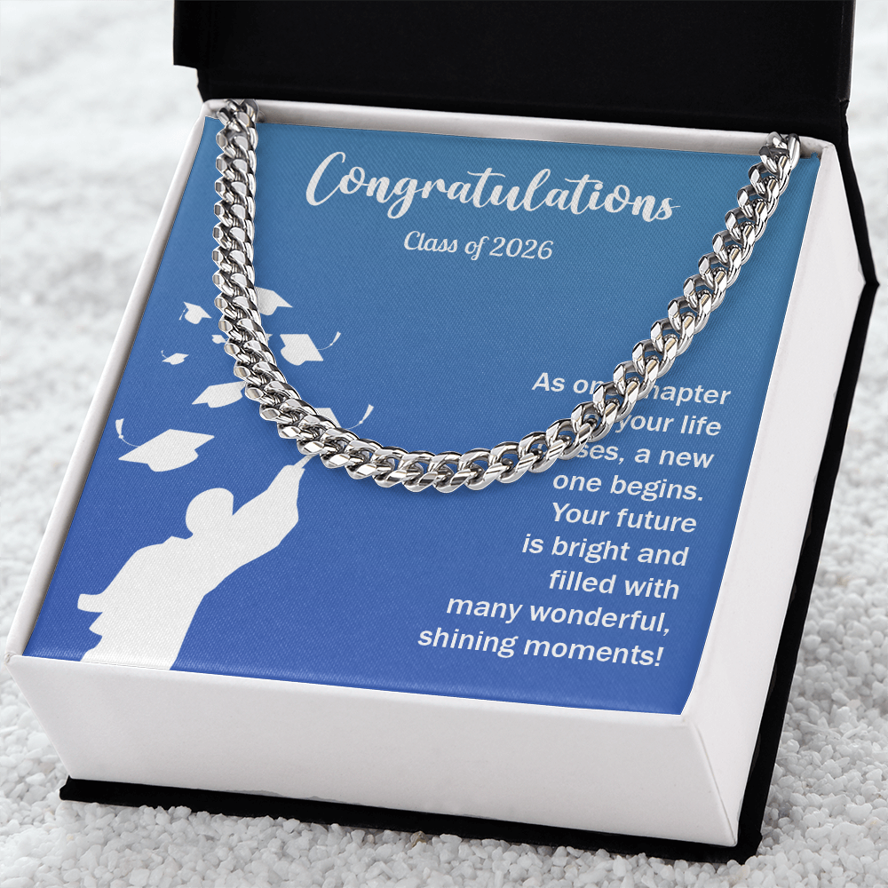 Graduation for Him Cuban Chain Necklace