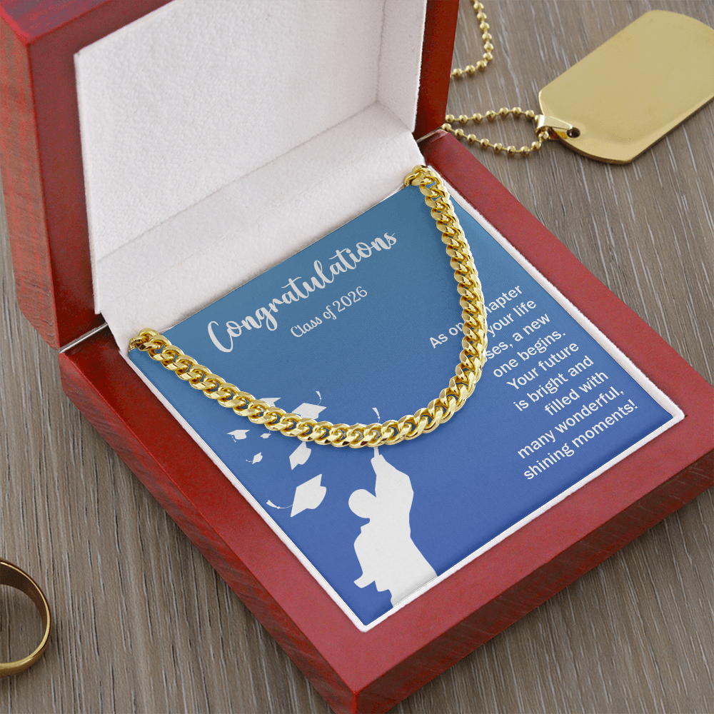 Graduation for Him Cuban Chain Necklace