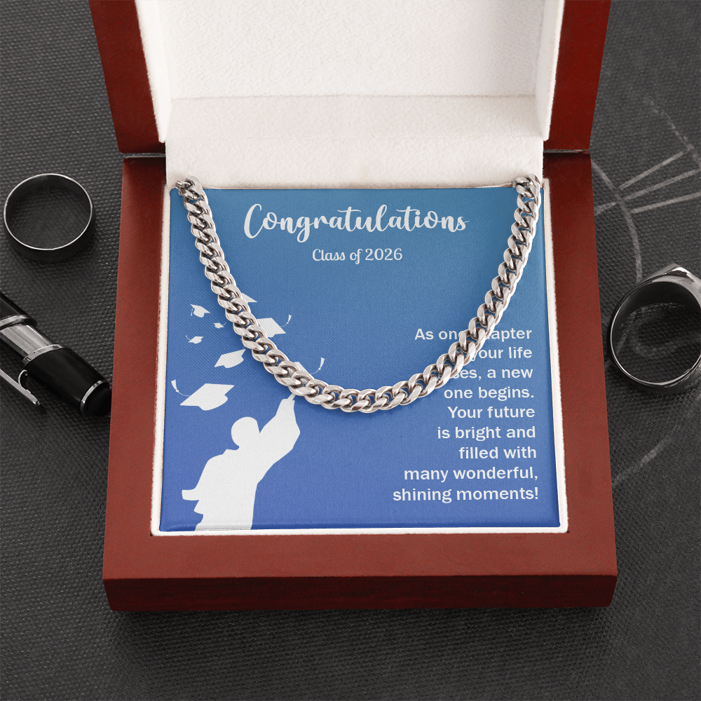 Graduation for Him Cuban Chain Necklace