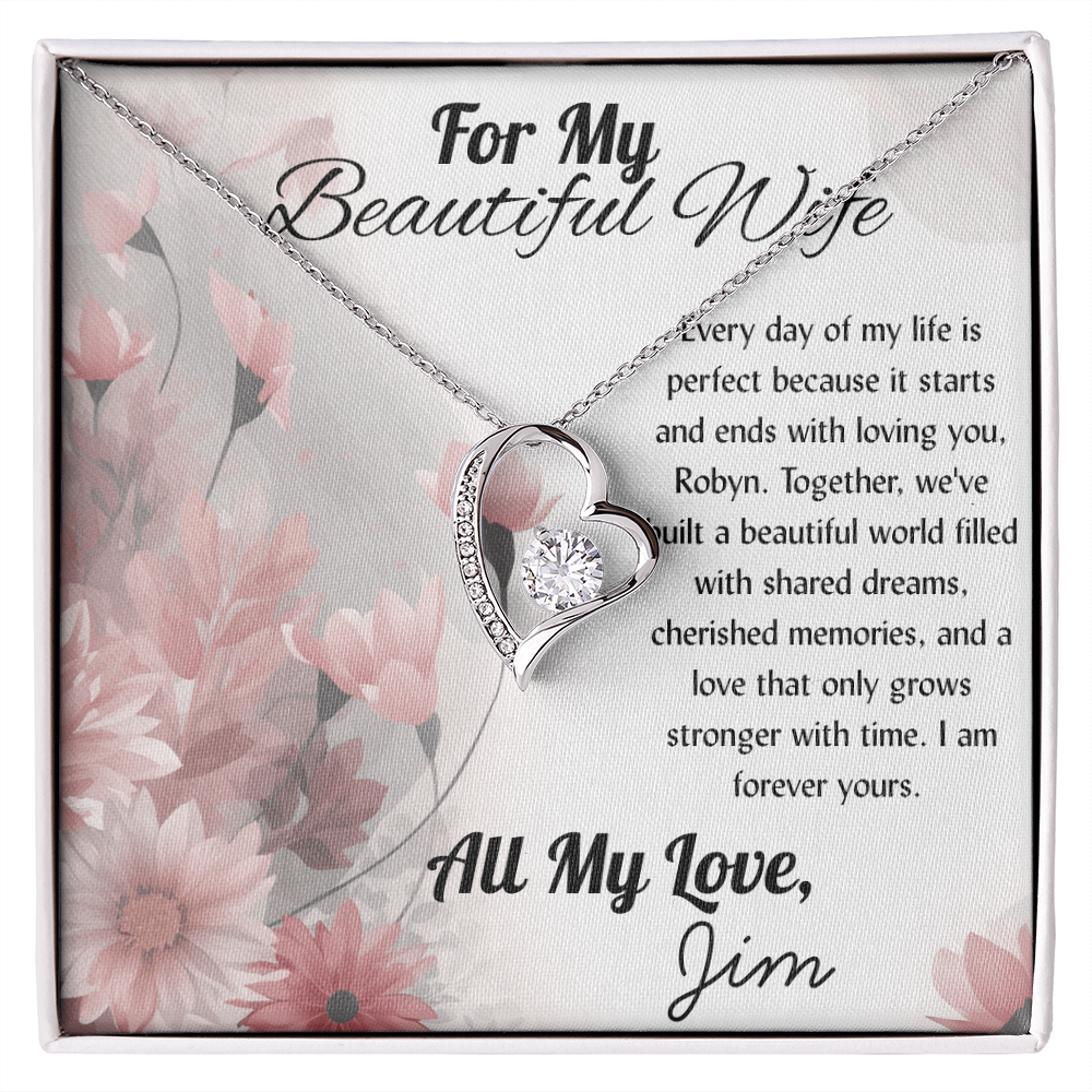 For My Beautiful WIfe - Heart Necklace