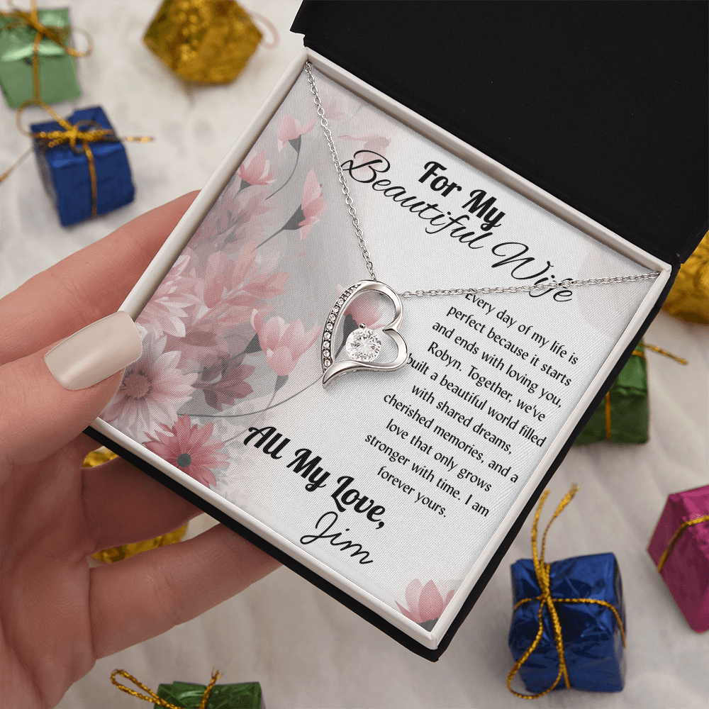 For My Beautiful WIfe - Heart Necklace