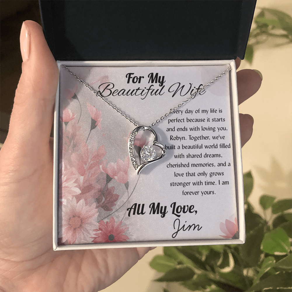 For My Beautiful WIfe - Heart Necklace