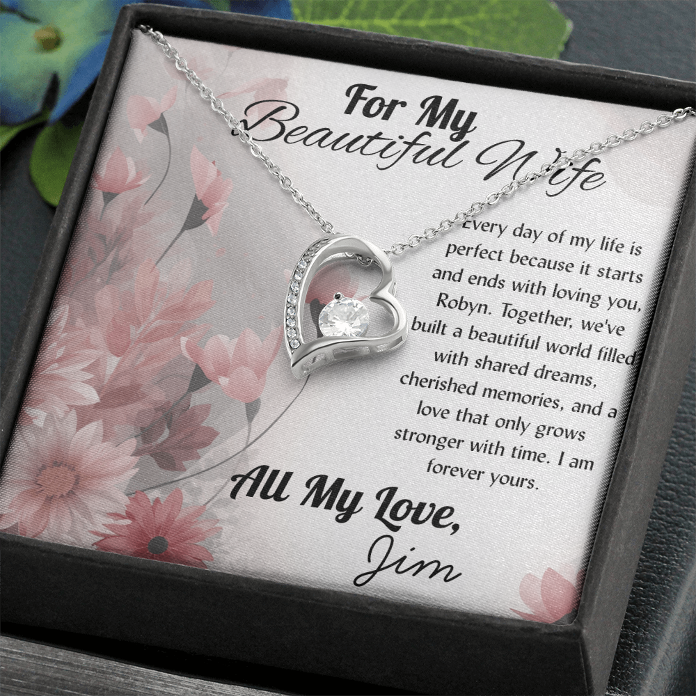 For My Beautiful WIfe - Heart Necklace