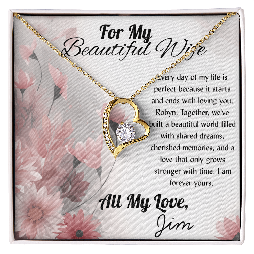 For My Beautiful WIfe - Heart Necklace