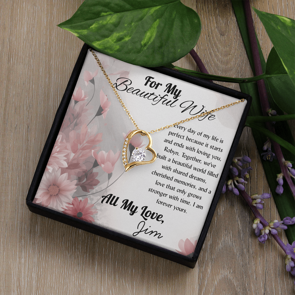 For My Beautiful WIfe - Heart Necklace