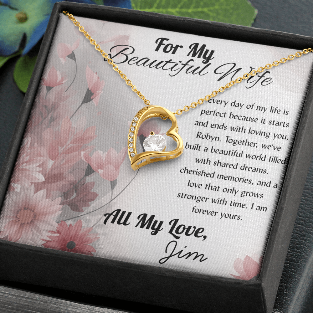 For My Beautiful WIfe - Heart Necklace