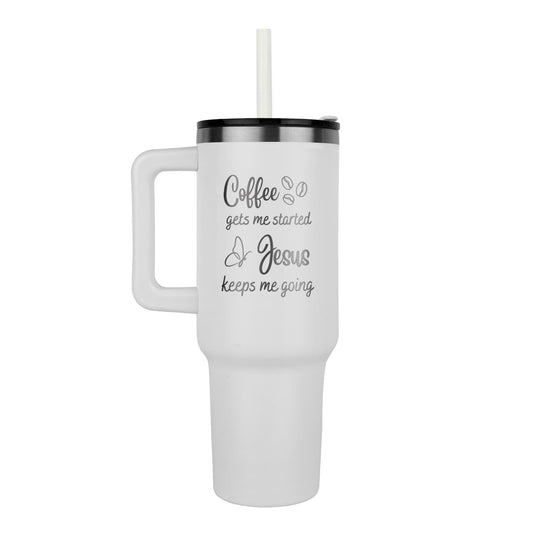 Coffee and Jesus Butterfly Tumbler