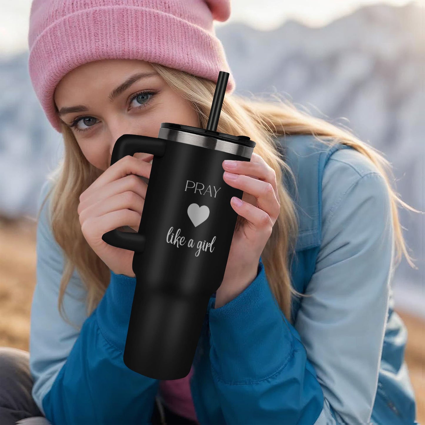 Pray Like A Girl Tumbler