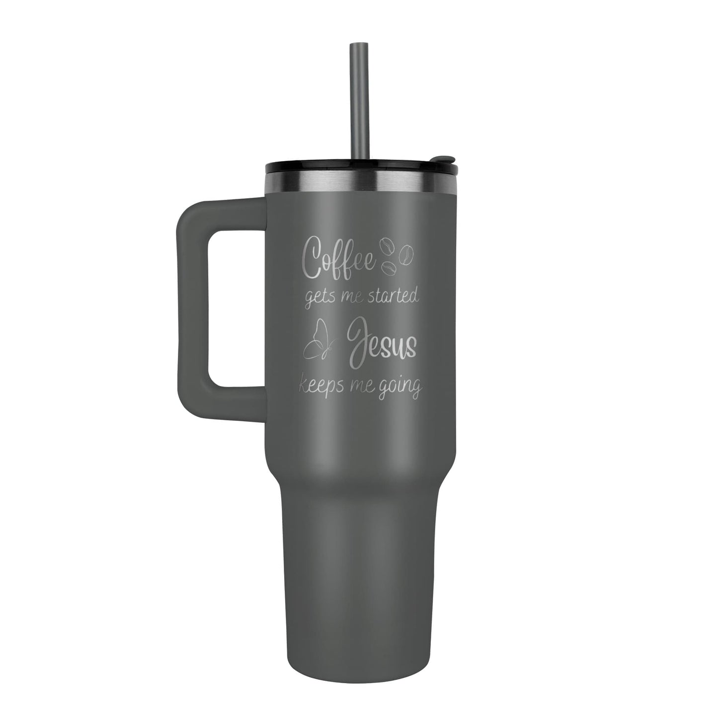 Coffee and Jesus Butterfly Tumbler