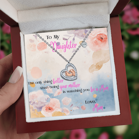 To My Daughter Baby Feet Necklace