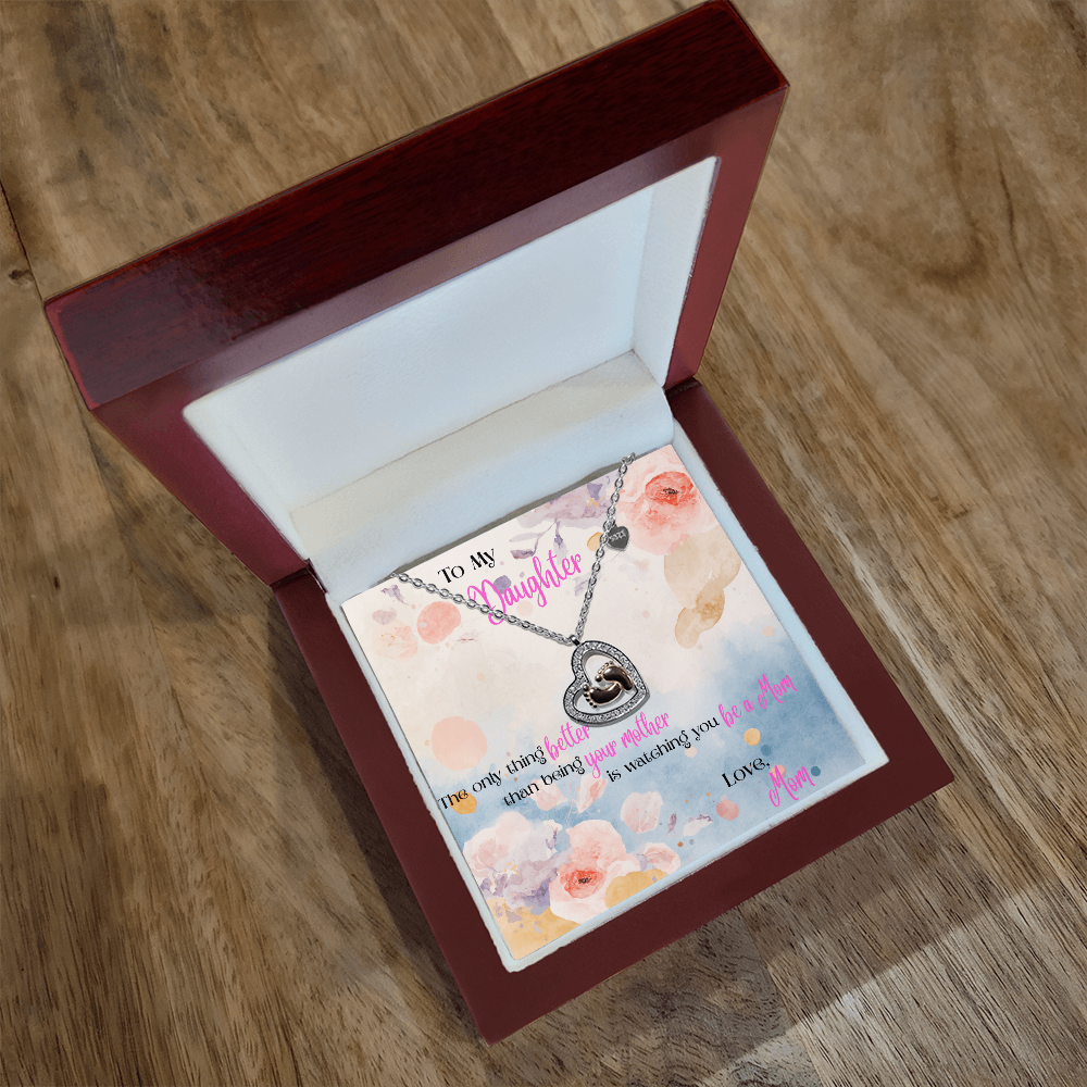 To My Daughter Baby Feet Necklace