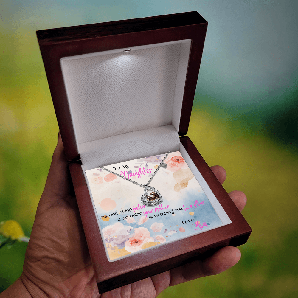 To My Daughter Baby Feet Necklace